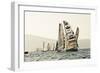 In the start of the yachting regatta Centomiglia in 2012 in front of the harbour of Bogliaco, Lake -Rasmus Kaessmann-Framed Photographic Print