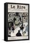 In the street - Cover of the newspaper Le Rire, of January 6, 1898 drawing by Felix Vallotton-Felix Edouard Vallotton-Framed Stretched Canvas