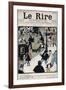 In the street - Cover of the newspaper Le Rire, of January 6, 1898 drawing by Felix Vallotton-Felix Edouard Vallotton-Framed Giclee Print