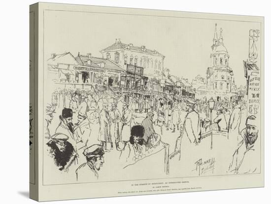 In the Streets of Berdicheff, an Interrupted Sketch-Joseph Pennell-Stretched Canvas