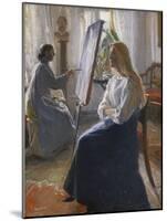 In the Studio; Anna Ancher, the Artist's Wife Painting-Michael Peter Ancher-Mounted Giclee Print