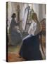 In the Studio; Anna Ancher, the Artist's Wife Painting-Michael Peter Ancher-Stretched Canvas