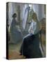 In the Studio, Anna Ancher, the Artist's Wife Painting-Michael Peter Ancher-Stretched Canvas