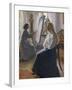 In the Studio; Anna Ancher, the Artist's Wife Painting-Michael Peter Ancher-Framed Giclee Print