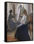 In the Studio; Anna Ancher, the Artist's Wife Painting-Michael Peter Ancher-Framed Stretched Canvas