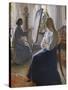 In the Studio; Anna Ancher, the Artist's Wife Painting-Michael Peter Ancher-Stretched Canvas