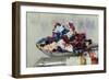 In the studio, oil paint-Christine Meder stage-art.de-Framed Photographic Print