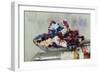 In the studio, oil paint-Christine Meder stage-art.de-Framed Photographic Print