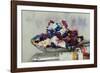 In the studio, oil paint-Christine Meder stage-art.de-Framed Photographic Print