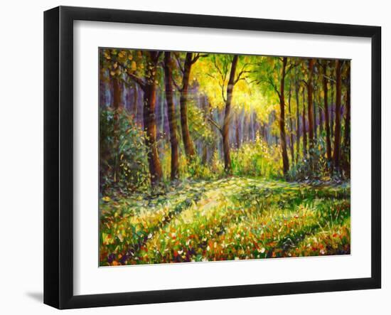 In the Sunny Forest-Valery Rybakow-Framed Art Print