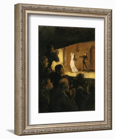 In the Theatre, 1860-64-Honore Daumier-Framed Giclee Print