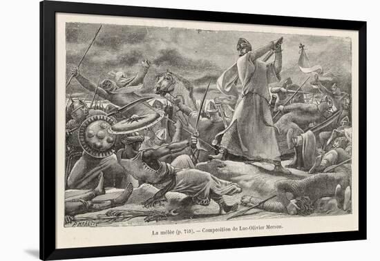 In the Thick of Battle - a Melee During the Crusades-null-Framed Art Print