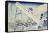 In the Totomi Mountains', from the Series 'Thirty Six Views of Mount Fuji'-Katsushika Hokusai-Framed Stretched Canvas