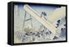 In the Totomi Mountains', from the Series 'Thirty Six Views of Mount Fuji'-Katsushika Hokusai-Framed Stretched Canvas