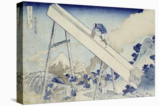 In the Totomi Mountains', from the Series 'Thirty Six Views of Mount Fuji'-Katsushika Hokusai-Stretched Canvas