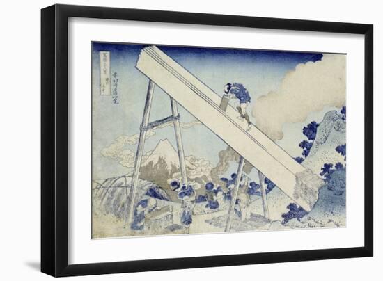 In the Totomi Mountains', from the Series 'Thirty Six Views of Mount Fuji'-Katsushika Hokusai-Framed Giclee Print