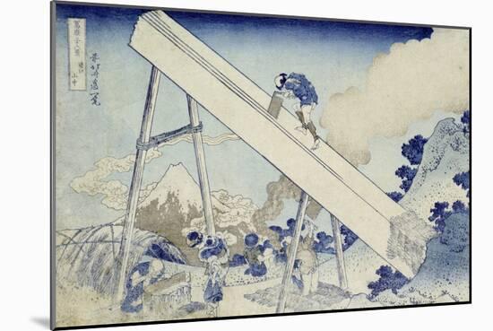 In the Totomi Mountains', from the Series 'Thirty Six Views of Mount Fuji'-Katsushika Hokusai-Mounted Giclee Print