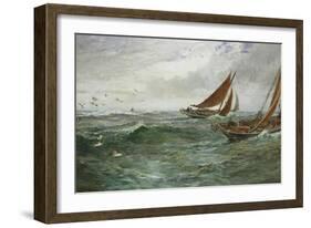 In the Track of the Trawlers-Charles Napier Hemy-Framed Giclee Print