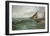 In the Track of the Trawlers-Charles Napier Hemy-Framed Giclee Print