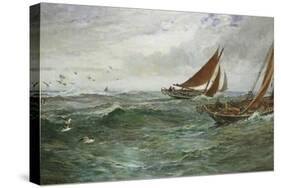 In the Track of the Trawlers-Charles Napier Hemy-Stretched Canvas