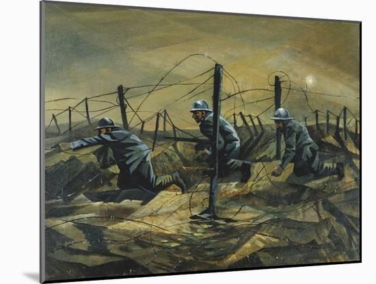In the Trenches, 1917-Christopher Richard Wynne Nevinson-Mounted Giclee Print