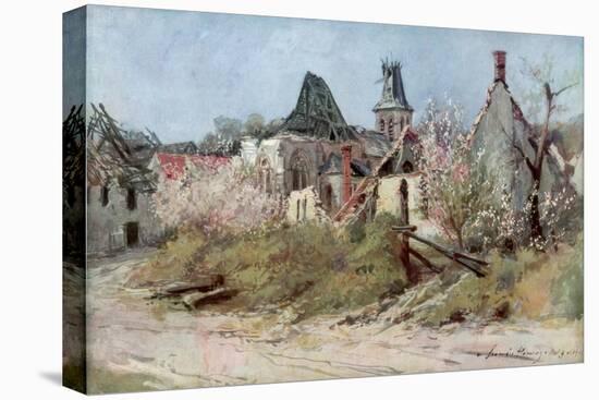 In the Village of Craonnelle, 9th May 1917, 1917-Francois Flameng-Stretched Canvas