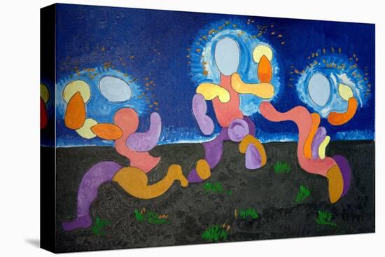 In the Warm Nights of June,The Troglodytes Celebrate Fire, 2009-Jan Groneberg-Stretched Canvas