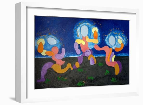 In the Warm Nights of June,The Troglodytes Celebrate Fire, 2009-Jan Groneberg-Framed Giclee Print