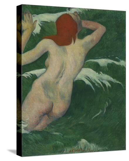 In The Waves (Dans Les Vagues)-Paul Gauguin-Stretched Canvas