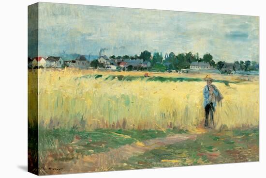 In the Wheat Fields at Gennervilliers-Berthe Morisot-Stretched Canvas