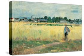 In the Wheat Fields at Gennervilliers-Berthe Morisot-Stretched Canvas