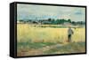 In the Wheat Fields at Gennervilliers-Berthe Morisot-Framed Stretched Canvas