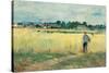 In the Wheat Fields at Gennervilliers-Berthe Morisot-Stretched Canvas