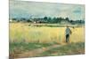 In the Wheat Fields at Gennervilliers-Berthe Morisot-Mounted Giclee Print