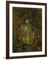 In the Wood at Fontainebleau-Th?odore Rousseau-Framed Giclee Print