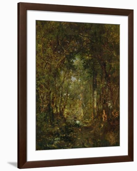 In the Wood at Fontainebleau-Th?odore Rousseau-Framed Giclee Print