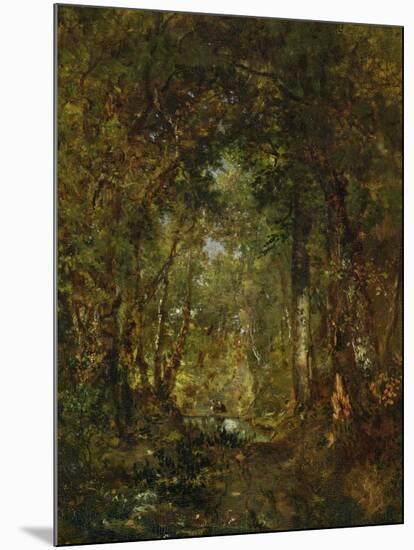 In the Wood at Fontainebleau-Th?odore Rousseau-Mounted Giclee Print