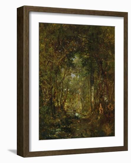 In the Wood at Fontainebleau-Th?odore Rousseau-Framed Giclee Print