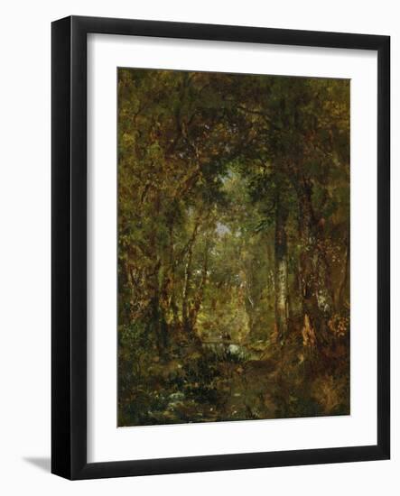 In the Wood at Fontainebleau-Th?odore Rousseau-Framed Giclee Print