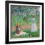 In the Woods at Giverny: Blanche Hoschedé at Her Easel with Suzanne Hoschedé Reading, 1887-Claude Monet-Framed Giclee Print