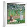 In the Woods at Giverny: Blanche Hoschedé at Her Easel with Suzanne Hoschedé Reading, 1887-Claude Monet-Framed Giclee Print