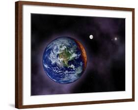 In This Artist's Visualization, the Earth is Shown at the Outer Edges of the Known Solar System-Stocktrek Images-Framed Photographic Print