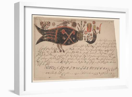In This Fish’S Name (In Dieses Fisches Namen), Fraktur Painting, C.1820-40-null-Framed Giclee Print