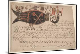 In This Fish’S Name (In Dieses Fisches Namen), Fraktur Painting, C.1820-40-null-Mounted Giclee Print