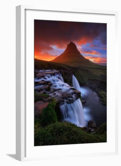 In This Moment, Kirkjufell Midnight Sun, Snæfellsnes Peninsula, Iceland-Vincent James-Framed Photographic Print