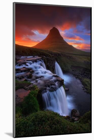 In This Moment, Kirkjufell Midnight Sun, Snæfellsnes Peninsula, Iceland-Vincent James-Mounted Photographic Print