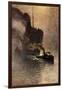 In Tow on the Thames in the Fog-Emile Claus-Framed Giclee Print