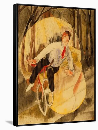 In Vaudeville: Bicycle Rider (W/C & Pencil on White Paper)-Charles Demuth-Framed Stretched Canvas