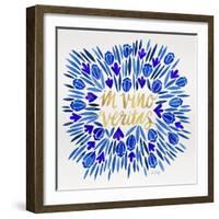 In Vino Veritas - Navy and Gold Palette-Cat Coquillette-Framed Giclee Print