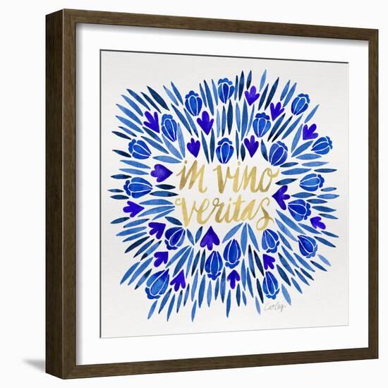 In Vino Veritas - Navy and Gold Palette-Cat Coquillette-Framed Giclee Print